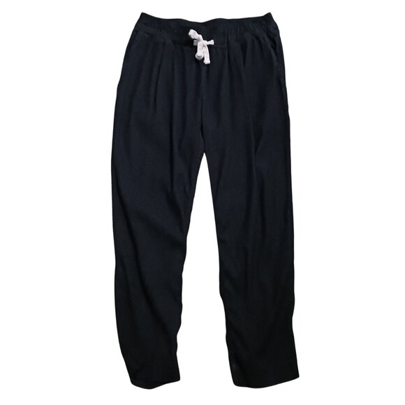 Monrow Pull-on‎ Viscose Linen Ankle Pants Elastic Waist Relaxed Fit Pockets XS - Picture 1 of 10